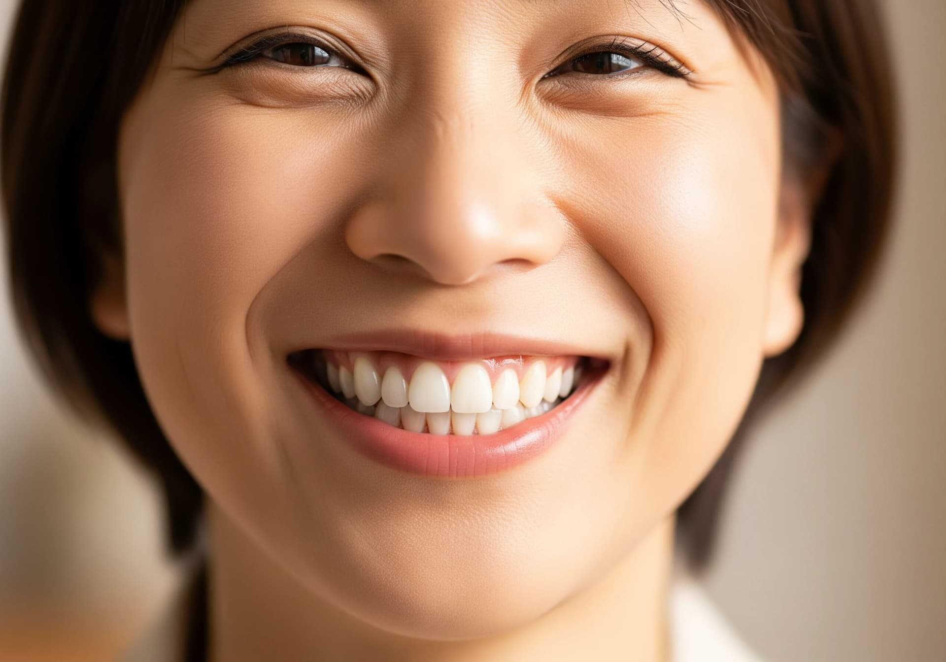 ホワイトニング後の明るい笑顔